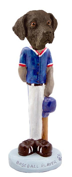Chocolate Labrador Retriever Baseball Player Doogie Collectible Dog Figurine