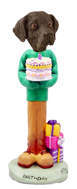 Chocolate Labrador Retriever Birthday Doogie Collectible Dog Figurine