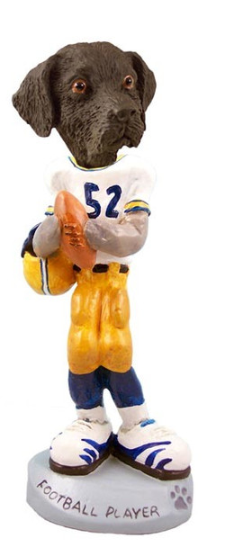 Chocolate Labrador Retriever Football Player Doogie Collectible Dog Figurine