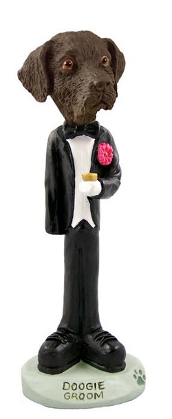 Chocolate Labrador Retriever Groom Doogie Collectible Dog Figurine