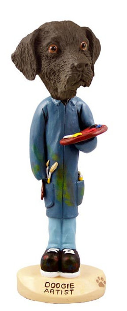 Chocolate Labrador Retriever Artist Doogie Collectible Dog Figurine