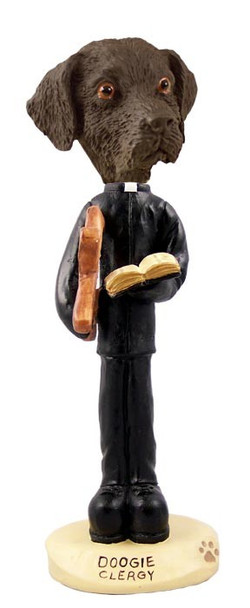 Chocolate Labrador Retriever Clergy Doogie Collectible Dog Figurine