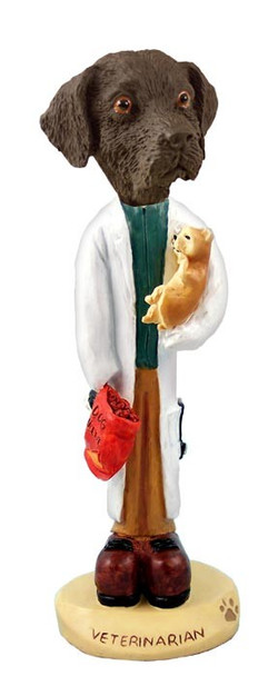Chocolate Labrador Retriever Veterinarian Doogie Collectible Dog Figurine