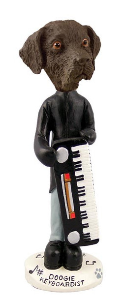 Chocolate Labrador Retriever Keyboardist Doogie Collectible Dog Figurine
