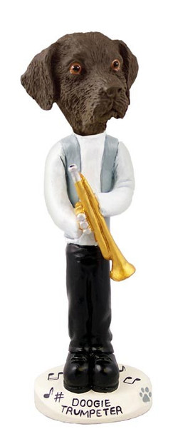 Chocolate Labrador Retriever Trumpeter Doogie Collectible Dog Figurine
