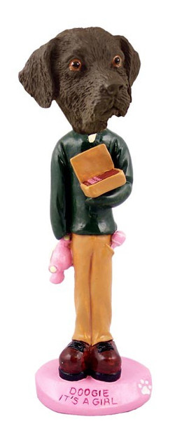 Chocolate Labrador Retriever It's a Girl Doogie Collectible Dog Figurine