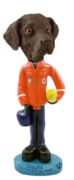 Chocolate Labrador Retriever U S Coast Guard Doogie Collectible Dog Figurine