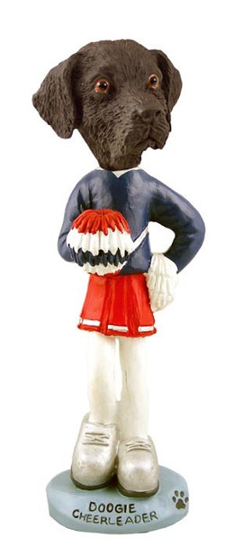 Chocolate Labrador Retriever Female Cheerleader Doogie Collectible Dog Figurine