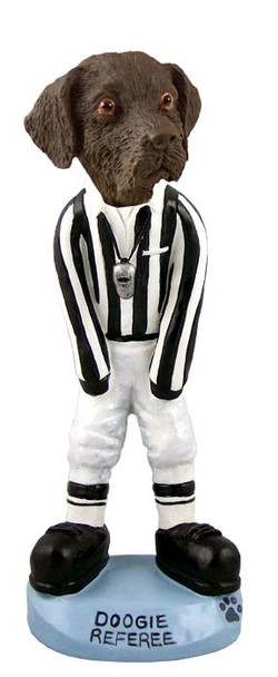 Chocolate Labrador Retriever Referee Doogie Collectible Dog Figurine