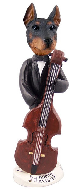 Red Doberman Pinscher Cropped Ears Bassist Doogie Collectible Dog Figurine