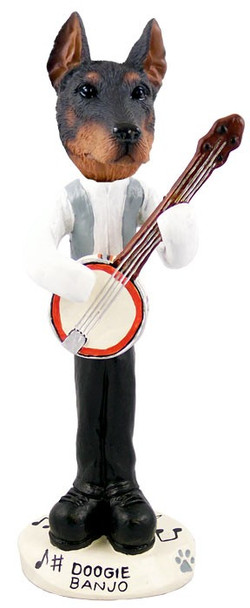 Red Doberman Pinscher Cropped Ears Banjo Doogie Collectible Dog Figurine