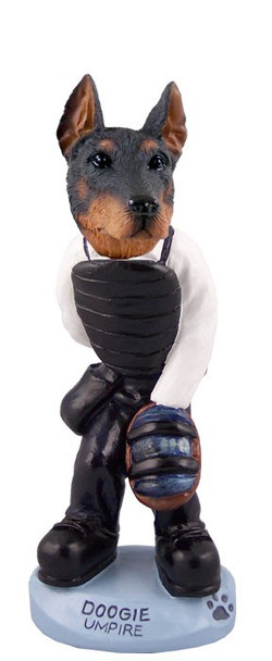 Red Doberman Pinscher Cropped Ears Umpire Doogie Collectible Dog Figurine