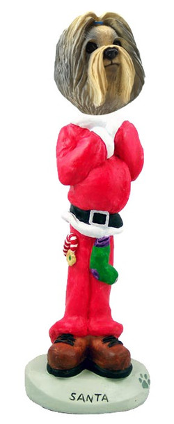 Mixed Color Shih Tzu Santa Doogie Collectible Dog Figurine