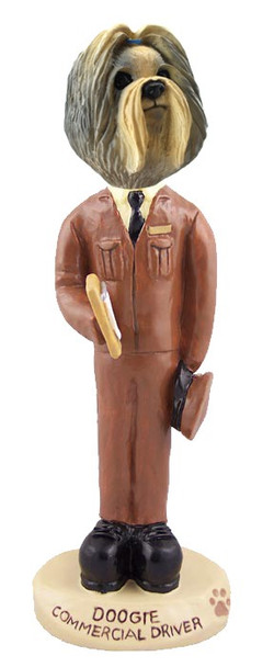 Mixed Color Shih Tzu Commercial Driver Doogie Collectible Dog Figurine