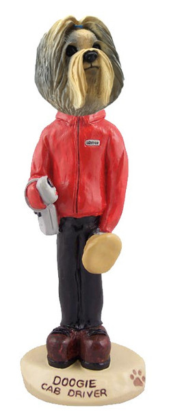 Mixed Color Shih Tzu Cab Driver Doogie Collectible Dog Figurine