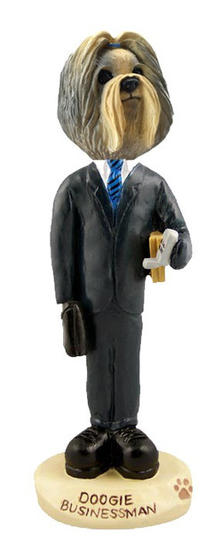 Mixed Color Shih Tzu Businessman Doogie Collectible Dog Figurine