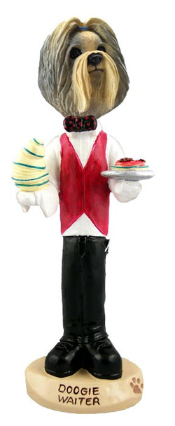 Mixed Color Shih Tzu Waiter Doogie Collectible Dog Figurine