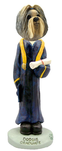 Mixed Color Shih Tzu Graduate Doogie Collectible Dog Figurine