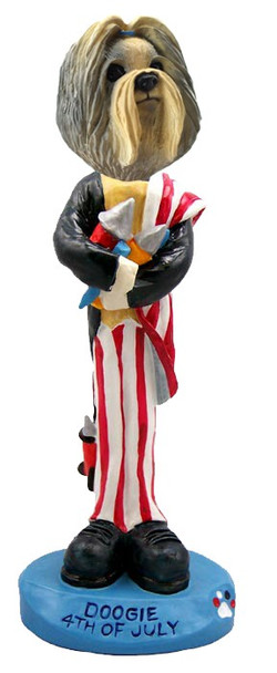 Mixed Color Shih Tzu 4th of July Doogie Collectible Dog Figurine