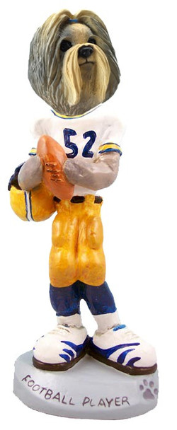 Mixed Color Shih Tzu Football Player Doogie Collectible Dog Figurine