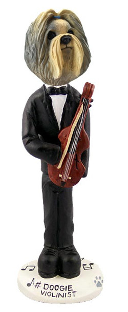 Mixed Color Shih Tzu Violinist Doogie Collectible Dog Figurine