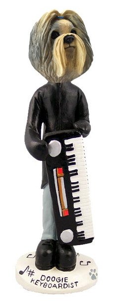 Mixed Color Shih Tzu Keyboardist Doogie Collectible Dog Figurine