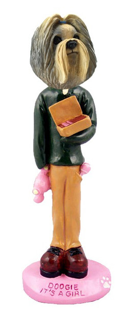 Mixed Color Shih Tzu It's a Girl Doogie Collectible Dog Figurine