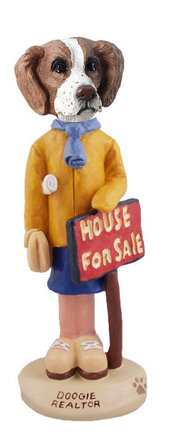 Brown & White Brittany Female Realtor Doogie Collectible Dog Figurine