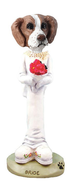 Brown & White Brittany Bride Doogie Collectible Dog Figurine