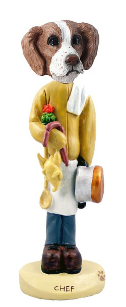 Brown & White Brittany Chef Doogie Collectible Dog Figurine