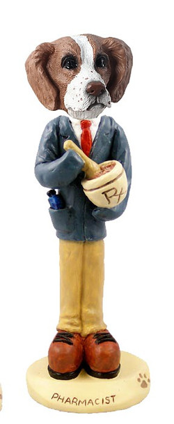 Brown & White Brittany Pharmacist Doogie Collectible Dog Figurine