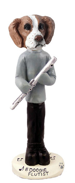 Brown & White Brittany Flutist Doogie Collectible Dog Figurine