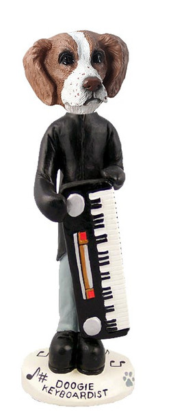 Brown & White Brittany Keyboardist Doogie Collectible Dog Figurine