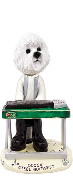Bichon Frise Steel Guitarist Doogie Collectible Dog Figurine