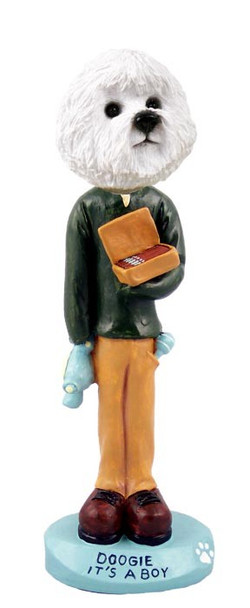 Bichon Frise It's a Boy Doogie Collectible Dog Figurine