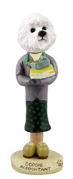 Bichon Frise Female Accountant Doogie Collectible Dog Figurine