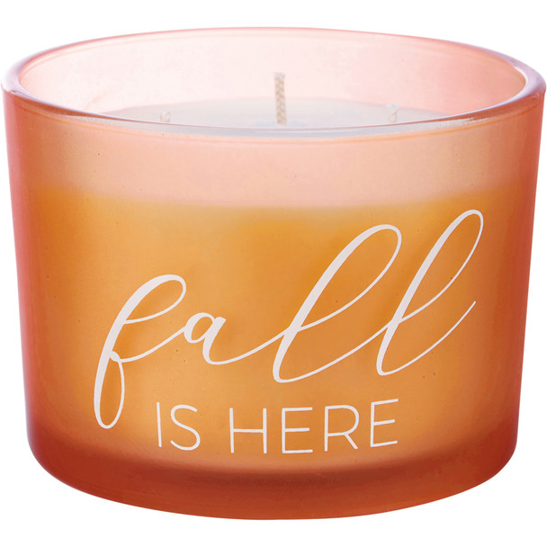 Frosted Brown Glass 3 Wick Jar Candle - Fall Is Here - Vetiver Scent 14 Oz from Primitives by Kathy