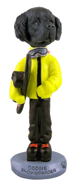 Newfoundland Snowboarder Doogie Collectible Dog Figurine