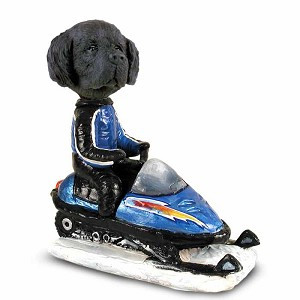 Newfoundland Snowmobile Doogie Collectible Dog Figurine