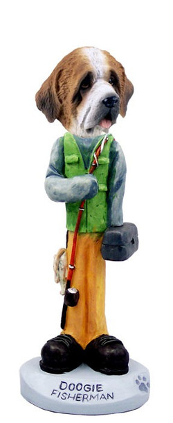 Rough Coat Saint Bernard Fisherman Doogie Collectible Dog Figurine