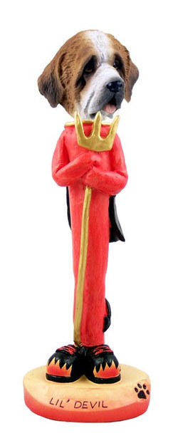 Rough Coat Saint Bernard Lil Devil Doogie Collectible Dog Figurine