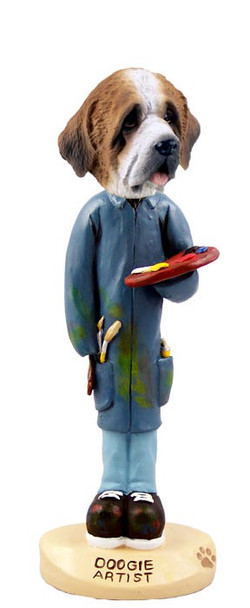 Rough Coat Saint Bernard Artist Doogie Collectible Dog Figurine