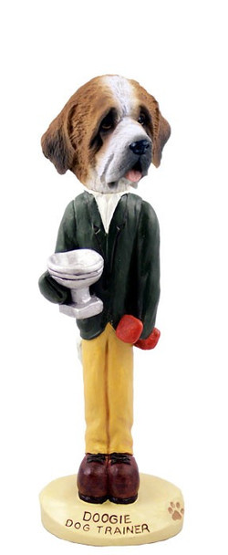Rough Coat Saint Bernard Trainer Doogie Collectible Dog Figurine