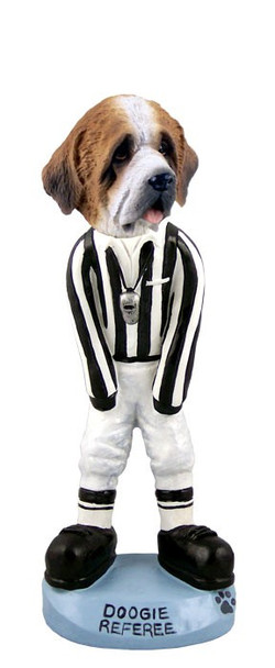 Rough Coat Saint Bernard Referee Doogie Collectible Dog Figurine