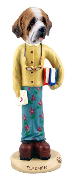 Rough Coat Saint Bernard Female Teacher Doogie Collectible Dog Figurine