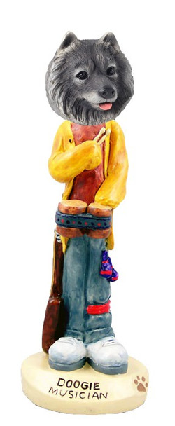 Keeshond Musician Doogie Collectible Dog Figurine