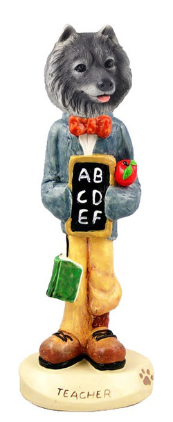 Keeshond Teacher Doogie Collectible Dog Figurine