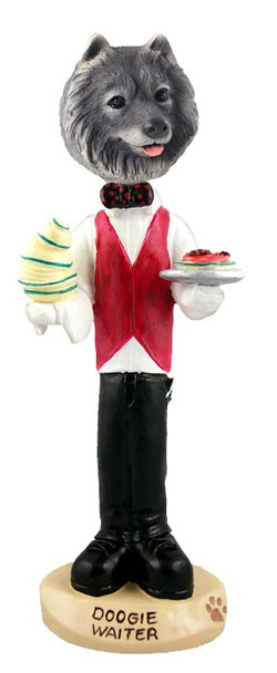 Keeshond Waiter Doogie Collectible Dog Figurine
