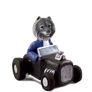 Keeshond Hot Rod Doogie Collectible Dog Figurine
