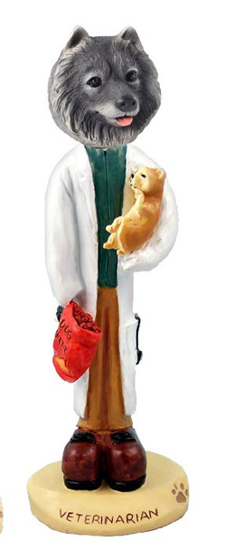 Keeshond Veterinarian Doogie Collectible Dog Figurine